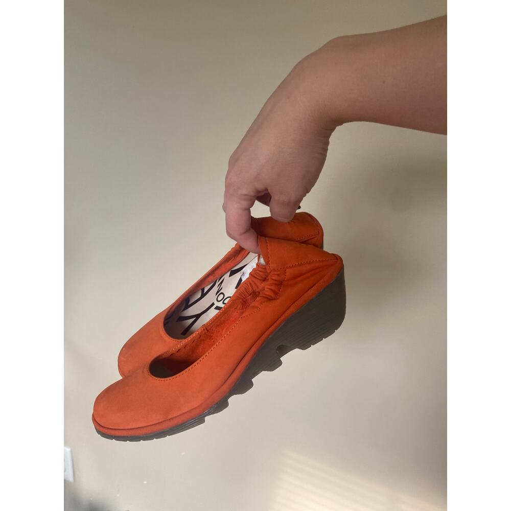 Fly London Cupido Orange Wedge Flats Size 37 / 6-6.5